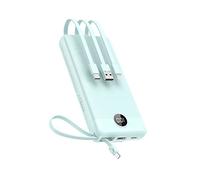 VEEKTOMX Power Bank 20000mAh Powerbank con Cavi Integrati Caricatore Portatile USB C Batteria Esterna con 5 Uscite e 2 Ingressi Compatibile con iPhone (20000mAh-Blu)