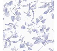 VEELIKE Carta da Parati Floreale Blu Viola Acquerello Vintage Carta Adesiva Foglie per Mobili Pellicola Autoadesiva Fiori Pellicola Adesiva Decorativa Floreale Fotomurali Camera da Letto 44,5cm×300cm