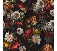 VEELIKE Carta da Parati Floreale Peonia Moody Rose Carta da Parati Fiori Nera Vintage Scuro Bouquet Pellicola Adesiva per Mobili Fantasia Farfalla Botanica Camera Letto Bagno Autoadesiva 44.5cm×300cm