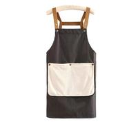 VEELTRAS Kitchen Apron, Adjustable Kitchen Chef Aprons with Many Pockets, Women Men Aprons for Home Kitchen, Restaurant, Coffee House, Baking Gardening BBQ, Professional Apron (black stripe)