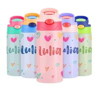 VEELU Borraccia Termica Bambini Personalizzata, Borraccia Personalizzata con Nome Senza BPA, Borraccia Termica Personalizzabile a Prova di perdite Ideale per Scuola, Sport, Casa e Attività all'aperto