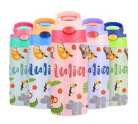 VEELU Borraccia Termica Bambini Personalizzata, Borraccia Personalizzata con Nome Senza BPA, Borraccia Termica Personalizzabile a Prova di perdite Ideale per Scuola, Sport, Casa e Attività all'aperto
