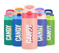 VEELU Borraccia Termica Bambini Personalizzata, Borraccia Personalizzata con Nome Senza BPA, Borraccia Termica Personalizzabile a Prova di perdite Ideale per Scuola, Sport, Casa e Attività all'aperto