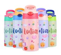 VEELU Borraccia Termica Bambini Personalizzata, Borraccia Personalizzata con Nome Senza BPA, Borraccia Termica Personalizzabile a Prova di perdite Ideale per Scuola, Sport, Casa e Attività all'aperto