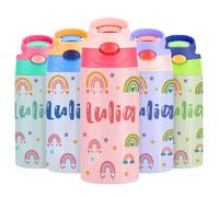 VEELU Borraccia Termica Bambini Personalizzata, Borraccia Personalizzata con Nome Senza BPA, Borraccia Termica Personalizzabile a Prova di perdite Ideale per Scuola, Sport, Casa e Attività all'aperto
