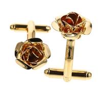 Veemoon 1 Paio gemelli rosa nozze borchie testimoni dello sposo floreale Uomini bomboniere matrimonio accessori per polsini da uomo gemelli della camicia rame Golden