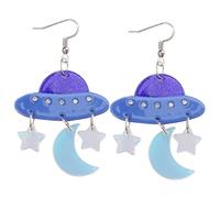 Veemoon 1 Paio orecchini alieni gli orecchini pendono orecchini acrilici per le donne Orecchini di nappe Orecchini per le donne orecchini estivi da donna orecchini spaziali Acrilico