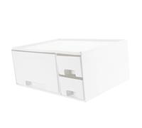 Veemoon 1 Pc Ripiano Rialzato per Computer Montante Desktop Ascensore Elevato in Piedi Piattaforma Stand Supporto Organizzatore Accenito Scaffali Schermo Display Bianca Plastica ABS