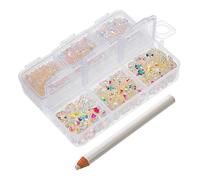 Veemoon 1 scatola Scatola Pietre Nail Art Flatback Resina Bianco Ab Decorazioni Nail Art Delicate per Unghie Accessori DIY Manicure