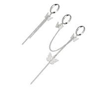 Veemoon 1 Set anello a farfalla anello per il polsino anello di farfalle gioielli da donna anello polsino con catena gioielli punk gioielli ad anello punk lega (ferro)