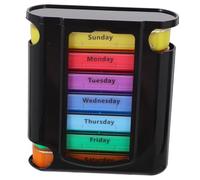 Veemoon 1 Set contenitore per pillole scatole di pillole organizer per pillole da viaggio piccolo organizzatore settimanale di pillole distributore di farmaci portapillole plastica Nero