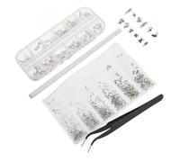 Veemoon 1 Set Decorazioni per Unghie con Strass Ab Iridescenti Gemme con Forma Assortita e Strumenti Penna e Pinzetta per Nail Art