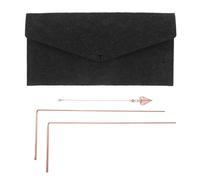 Veemoon 1 set di bacchette da rabdomante in ottone, strumenti per la caccia ai fantasmi, bastoncini per la stregoneria dell'acqua, borsa in feltro per localizzare pozzi, strumenti per la ricerca