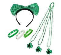 Veemoon 1 Set Di Fascia Per Con Abito Festivo Collana Gioielli Greci Per Donne Occhiali Con Trifoglio Accessori Per Costumi Con Trifoglio Maglietta Con A Trifoglio