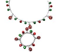 Veemoon 1 Set Insieme della collana di Natale braccialetti natalizi bracciale natalizio accessori natale accessori per natale collana di campana braccialetti di natale donne lega
