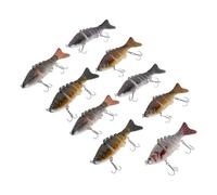 Veemoon 10 Esche da Pesca Swimbait Multi-snodate 10 Cm per Acqua Salata, Esche Dure Realistiche per Black Bass e Predatori, Set da 10 Pezzi per Pesca in Lago e Mare