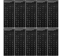 Veemoon 10 pezzi Adesivi Tastiera in Materiale Opaco Nero con Lettere Bianche Copritasti Protettivi per Laptop Notebook Layout Lingua Straniera Antiscivolo e Resistente per Uso Quotidiano