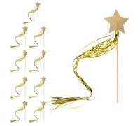 Veemoon 10 Pezzi Bacchette da Fata Stelle Dorate, Nastri Decorativi per Feste Cosplay e Spettacoli Teatrali, Giocattoli per Ragazze e Accessori per Travestimenti Festa
