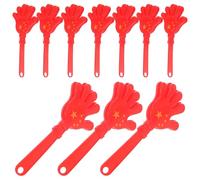 Veemoon 10 Pezzi Battenti Mani Bandiera Rossa, Leggeri e Facili da Tenere, Clapper in Abs per Feste e Celebrazioni, Accessorio Rumore da 28 Cm per Eventi Scolastici