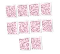 Veemoon 10 Pezzi Biglietti Compleanno Carta Intagliata Elegante Rosa per Ragazze Amiche Figlie Inviti Festa Vintage