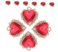 Veemoon 10 Pezzi Bracciale a ciondolo d'amore adorabili ciondoli Pendenti sospesi Accessori per la creazione di gioielli ornamenti di novità decori per fai da te rame rosso