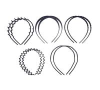 Veemoon 10 pezzi Cerchietti Capelli Donna in Plastica con Denti Antiscivolo Fasce Capelli Elastiche Motivi Verticali e Orizzontali Accessori per Trucco Lavaggio e Uso Quotidiano