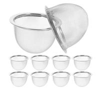 Veemoon 10 Pezzi Filtro da Tè in Acciaio Inossidabile Maglia Fine, Facile da Pulire e Resistente, per Tè Sfuso e Cocktail, Design Argento Compatto