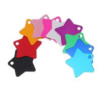 Veemoon 10 Pezzi Medagliette per Animali Domestici a Stella a Cinque Punte, Targhette Identificative in Metallo Durevoli, Etichette da Appendere per Cani e Gatti, Accessori Colore Casuale