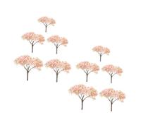 Veemoon 10 pezzi Miniature Cherry Blossom Trees Realistic Landscape Model Micro Scenery Small Artificial Trees For Table And Diorama Decoration Various To