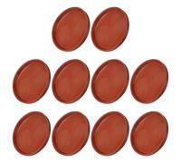 Veemoon 10 Pezzi Sottovaso per Vasi da Fiori in Plastica Rosso, Resistente al Calore e Antiscivolo, per Giardino e Balcone, Dimensioni Compatte per Piccoli Vasi
