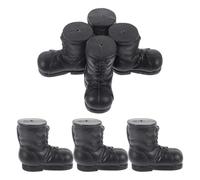 Veemoon 10 Pezzi Stivale di Babbo Natale in Plastica Nero a Forma di Scarpa, Decorazione Festiva per Casa e Feste Natalizie, Accessorio Vivace per Addobbi Natalizi