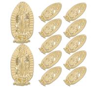 Veemoon 100 Pezzi Ciondoli per Unghie in Metallo Dorato a Forma di Buddha e Mini Vergine Maria, Accessori per Nail Art Religiosi Resistenti All’abrasione, Decorazioni Manicure