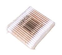 Veemoon 100pezzi Cotton Swabs in Wood with Double Tip Made of Cotton and Wood for Safe Use Face and Body Double Head Design Robust Wooden Stick Resistant to Breakage