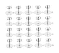 Veemoon 100pezzi Orecchini Con Chiusura Piatta e Perno in Acciaio Inossidabile Fermagli Per Orecchini Rotondi Componenti Per Gioielli e Accessori Moda Da Donna