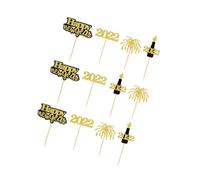 Veemoon 12 Pezzi Decorazioni per Dolci di Capodanno, Cake Topper in Carta per Torta e Cupcake, Decorazioni per Feste Fai da Te Tema Natalizio, Adatte per Eventi e Dessert Festivi