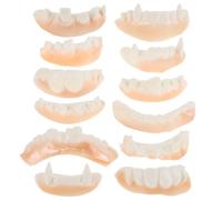 Veemoon 12 Pezzi Denti Finti da Creatura Notturna per Halloween Zanne da Zombie, Accessori Cosplay Divertenti per Feste, per Travestimenti e Scherzi Stili Multipli