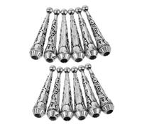 Veemoon 12 Pezzi Terminali Bolo Tie in Metallo Anticato Punte Ricambio per Lungo Bolo Accessori Vintage per Creazioni Collane e Cravatte Design Classico Riccioli Western