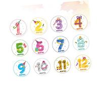 Veemoon 12pezzi Adesivi Mensili Per Ragazzo Adesivi Per Tappe Del Ragazzo Adesivi Per Ragazzo Decorazioni in Pasta Mensile Per Per Pancia Del