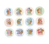 Veemoon 12pezzi Adesivi Mese Animali Cartoon Per Riconoscimento Traguardi Mensile Per Bambine