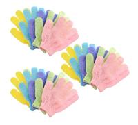 Veemoon 15 Pezzi Guanti Esfolianti Corpo Doccia a Cinque Dita in Nylon | Doccia e Casa, Scrub del Corpo, Massaggio Schiena, Facile Accesso alle Zone Difficili Colore Casuale