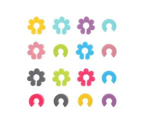 Veemoon 16 Pezzi Segnabicchieri Buona Elasticità a Forma di Fiore in Silicone e Facili da Pulire per Bicchieri da Vino per Eventi e Vita Quotidiana