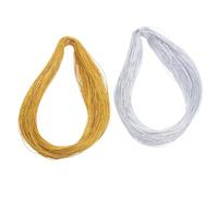 Veemoon 1mm Collana a Catena Diy, Corda di Perline di Gioielli Schede Filo di Dseta Gioielli Etichette Filo D'oro E D'argento per Produzione di Gioielli, Bracciali, Collane, Artigianato (2 pezzi)