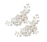 Veemoon 1paio Ciondoli Per Scarpe Cristallo e Perle Simulato Accessori Floral Per Decorare Scarpe Da Sposa Per Matrimonio e Feste