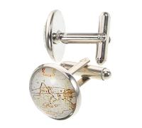 Veemoon 1paio Cufflinks Retro Con Design Mappa Del Mondo Eleganti Maniche Francesi Per Da Business Matrimonio e Testimoni Accessori Metallici Unici Per Uomini