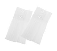 Veemoon 1paio Polsini Pieghettati Chiffon Con Perle Decorative Maniche False Rimovibili Per Abbigliamento Femminile Accessori Eleganti Per Polsi e Maniche Pieghettate Con Dettagli Pizzo