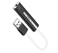 Veemoon 1pezzi Adattatore Audio USB con Scheda Audio Integrata per Microfono e Auricolari Plug per Computer Nero