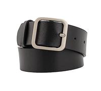 Veemoon 1pezzi Cintura Donna in Pelle Regolabile Con Fibbia Quadrata Fascia Sottile Nera Con Fibbia Argento Accessorio Casual Elegante Per Vita o Fianchi