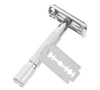 Veemoon 1Set Rasoio Manuale Lungo Inossidabile con Doppio Precisa e Comfort per e Corti Accessorio per Gentiluomini
