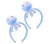 Veemoon 2 Cerchietti Fascia per Chioma a Forma di Medusa Blu in Morbido Peluche, Accessori per Cosplay e Feste a Tema Oceano e Adulti, Fasce Cartoon per Costume Creatura Marina