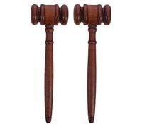 Veemoon 2 martelli da giudice in legno da 9,8" x 2,9": martello da asta giudiziaria - Accessorio per l'organizzazione dei discorsi - Strumento in legno massello per udienze in tribunale